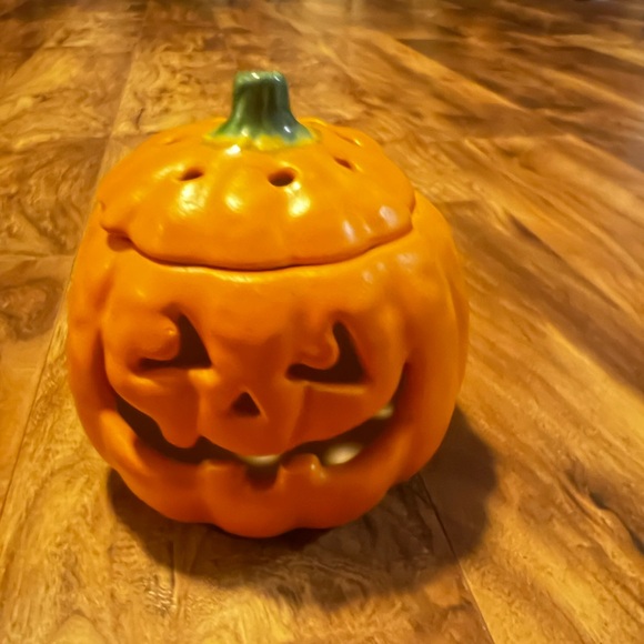 none Other - Festive Orange Pumpkin Tealight Holder